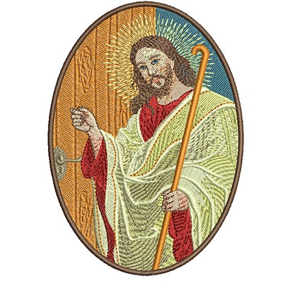Matriz de matriz Matriz De Bordado Jesus Bate à Porta Menor